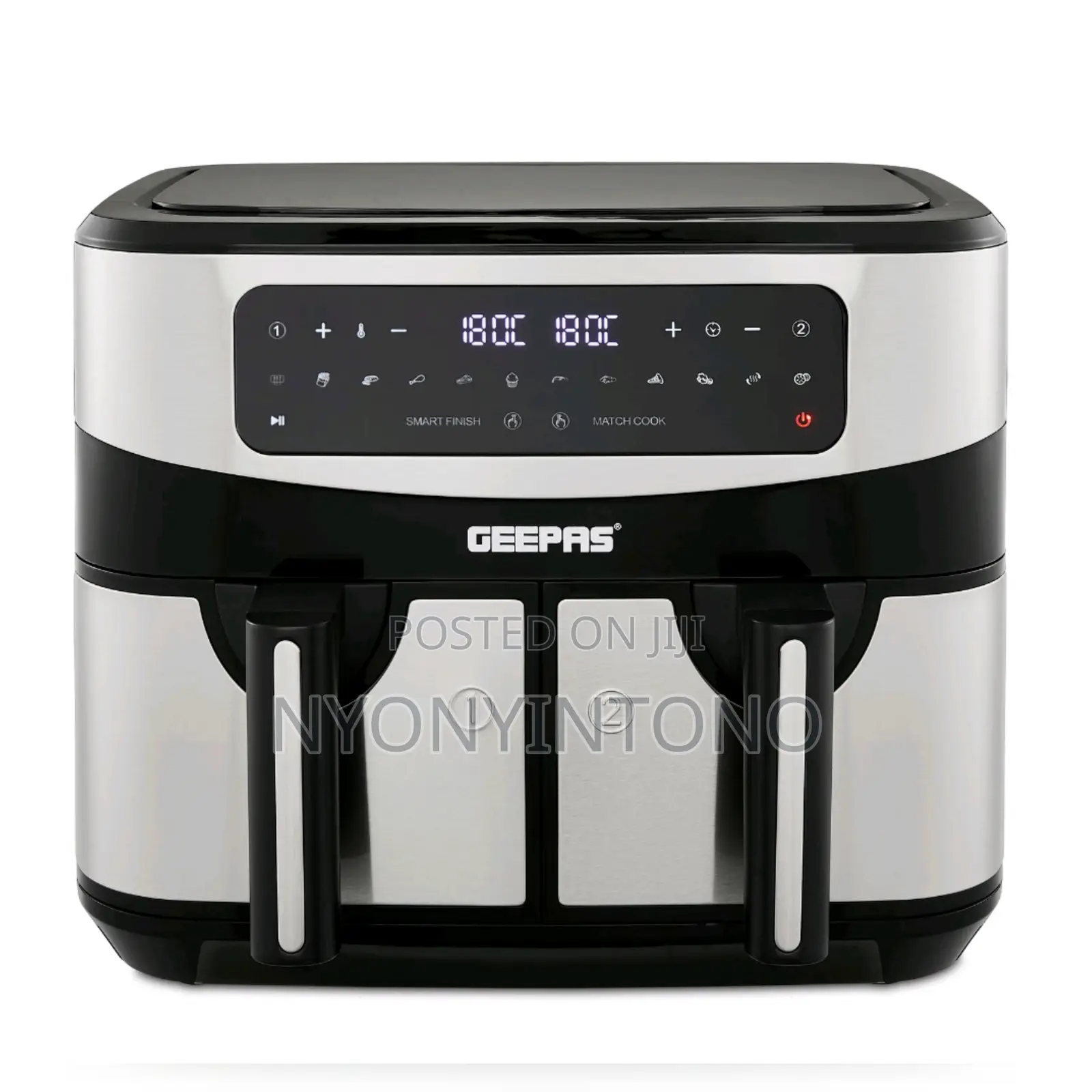 Geepas 9liters Dual Digital Air Fryer With 2yrs Warranty