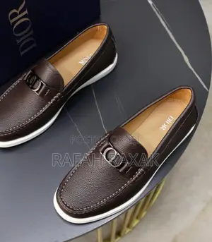 Original Dark Tan Smart Casual Christian Dior Leather Loafer