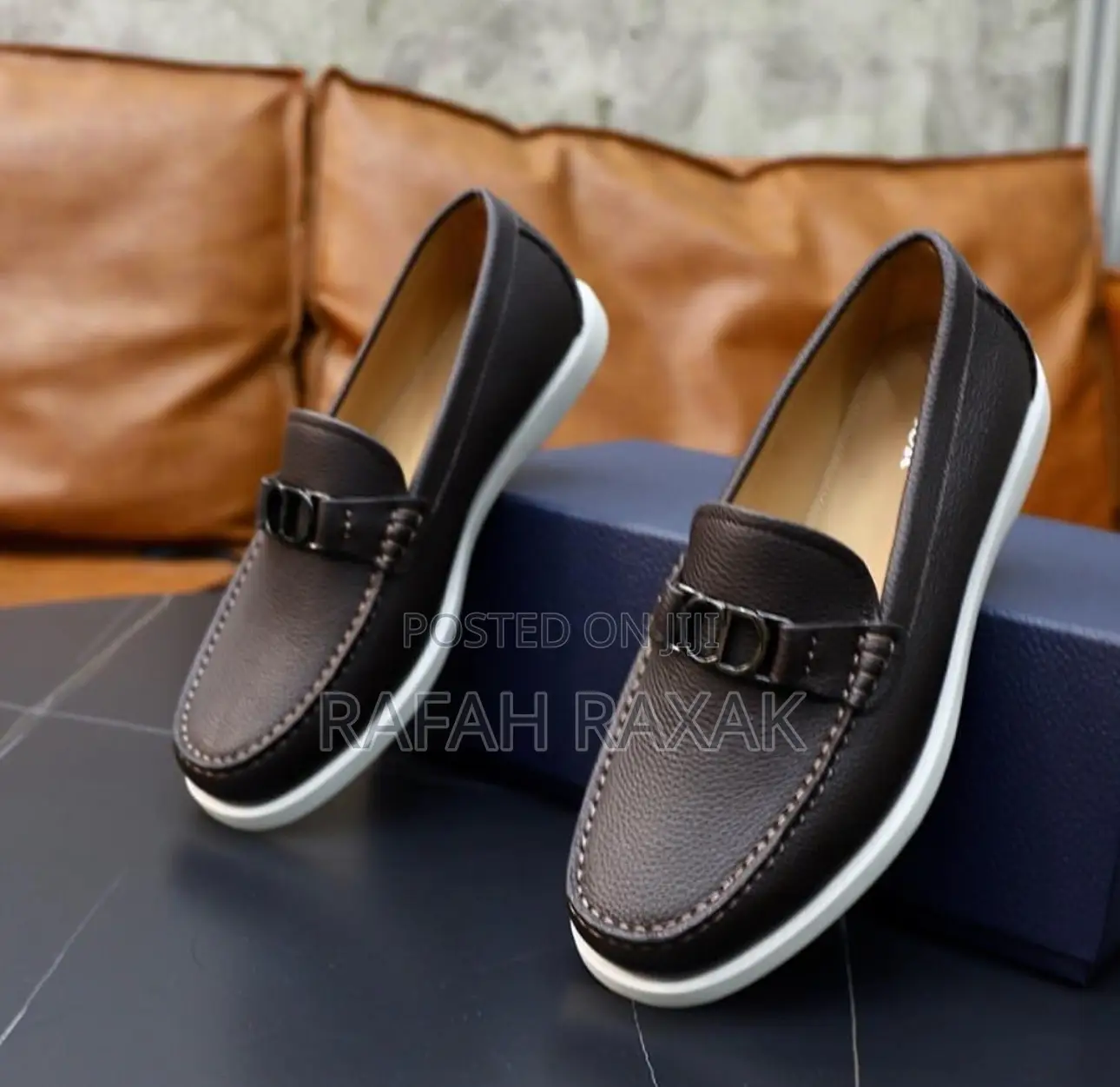 Men’S Coffee Brown Smart Casual Christian Dior Loafers