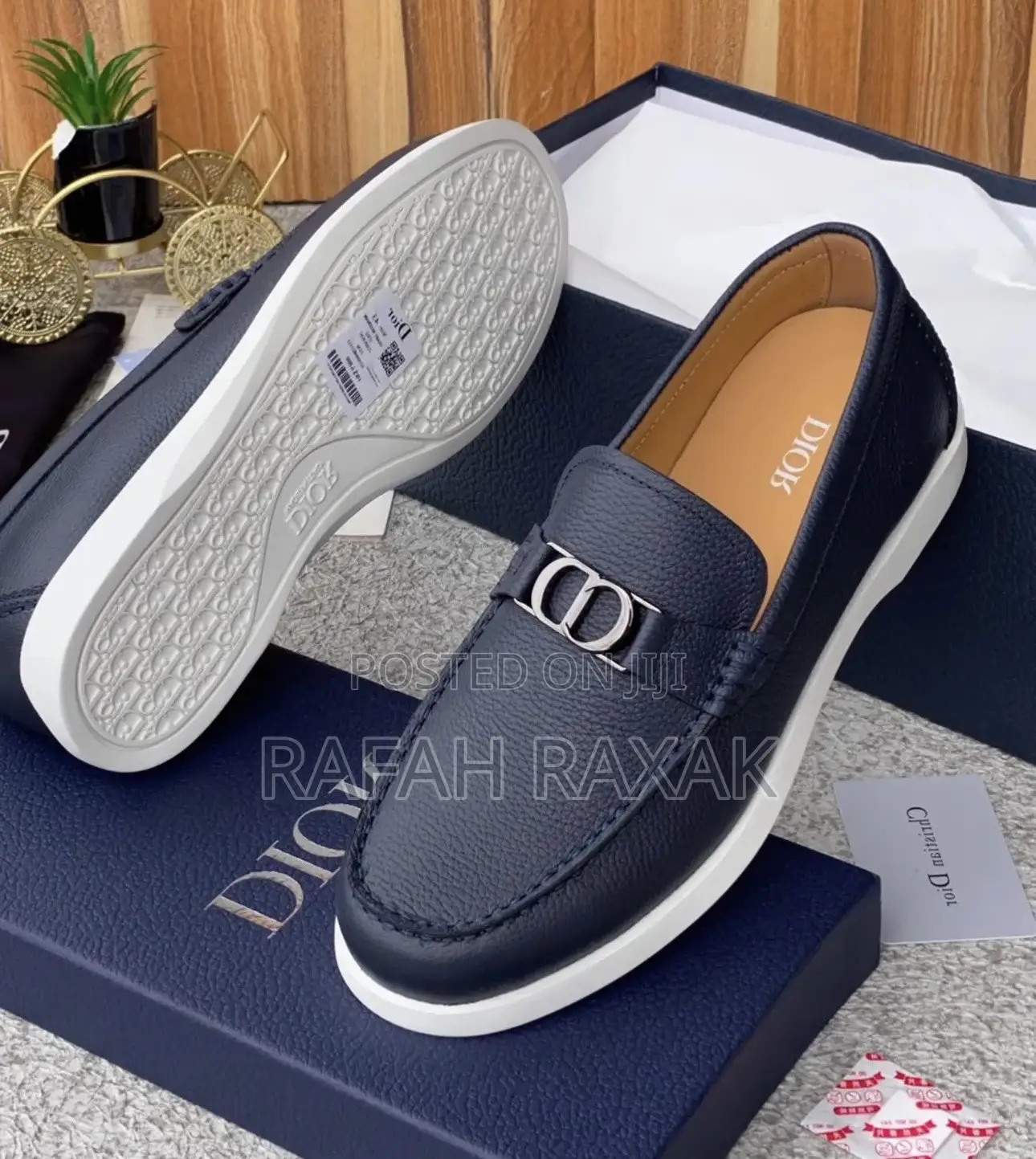Men’S Blue/White Super Classic Casual Dior Slip on Loafers