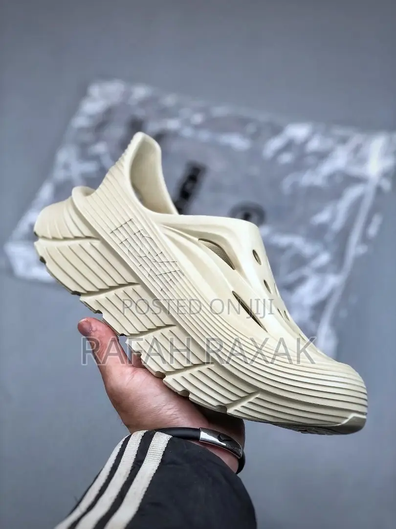 Original Cream Hoka Ora Recovery Mule Clog Rubber Sandals