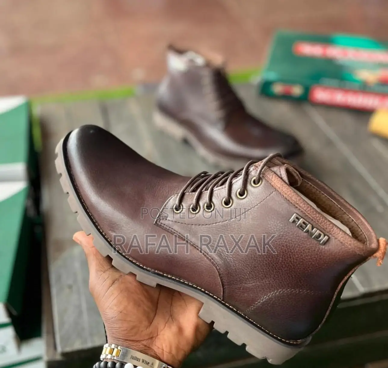 Original Men’S Classic Coffee Brown Fendi Boots