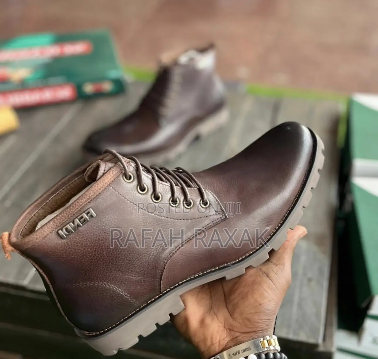 Original Men’S Classic Coffee Brown Fendi Boots