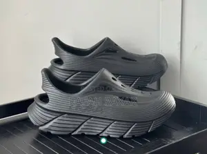 Triple Black Hoka Running Rubber Slides Sandals