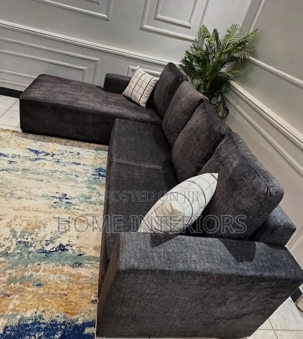 Bark Gray L Sofa Six Seater Sofa