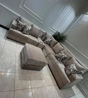 L Shape Gray Seven Seater Sofa