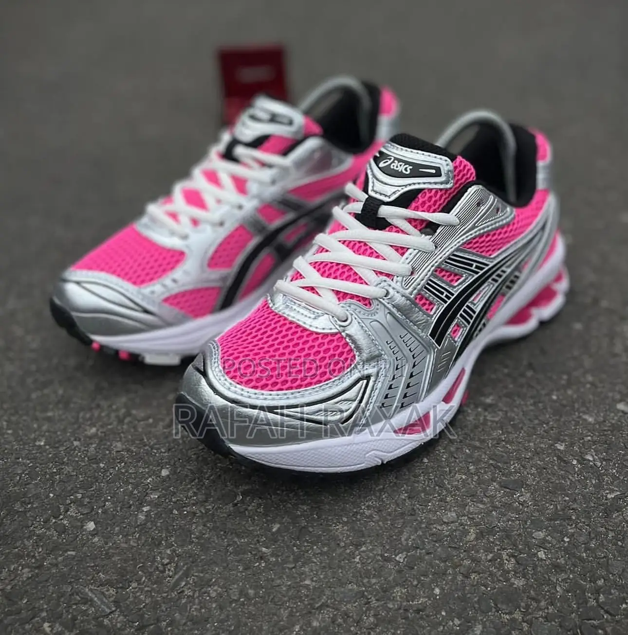 Original Unisex Silver/Pink Asics Gel Kayano 14 Sneakers