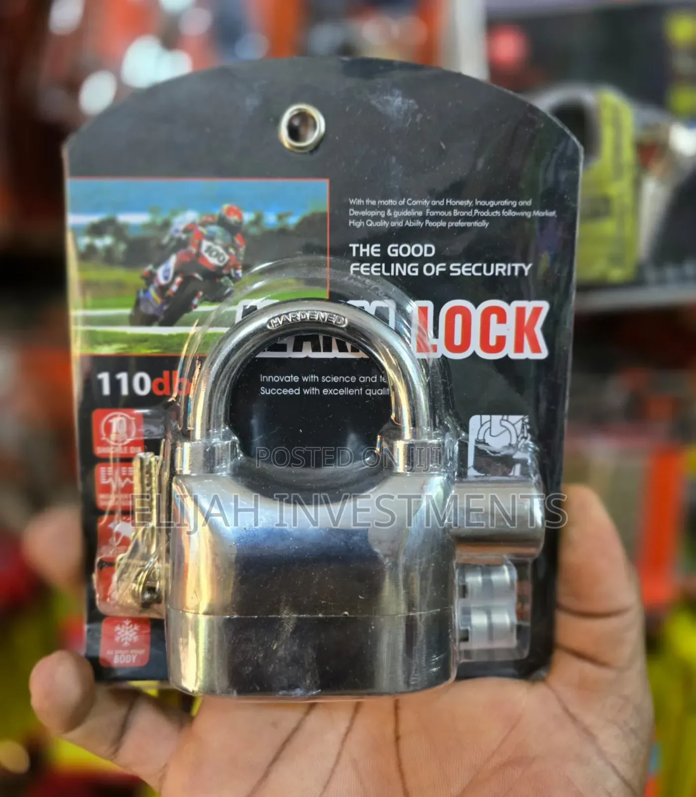 Hardened Stainless Steel Alarm Padlock