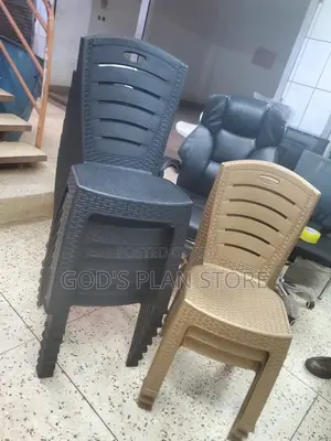 Black and Gold Armless Bar Plastic Chairs