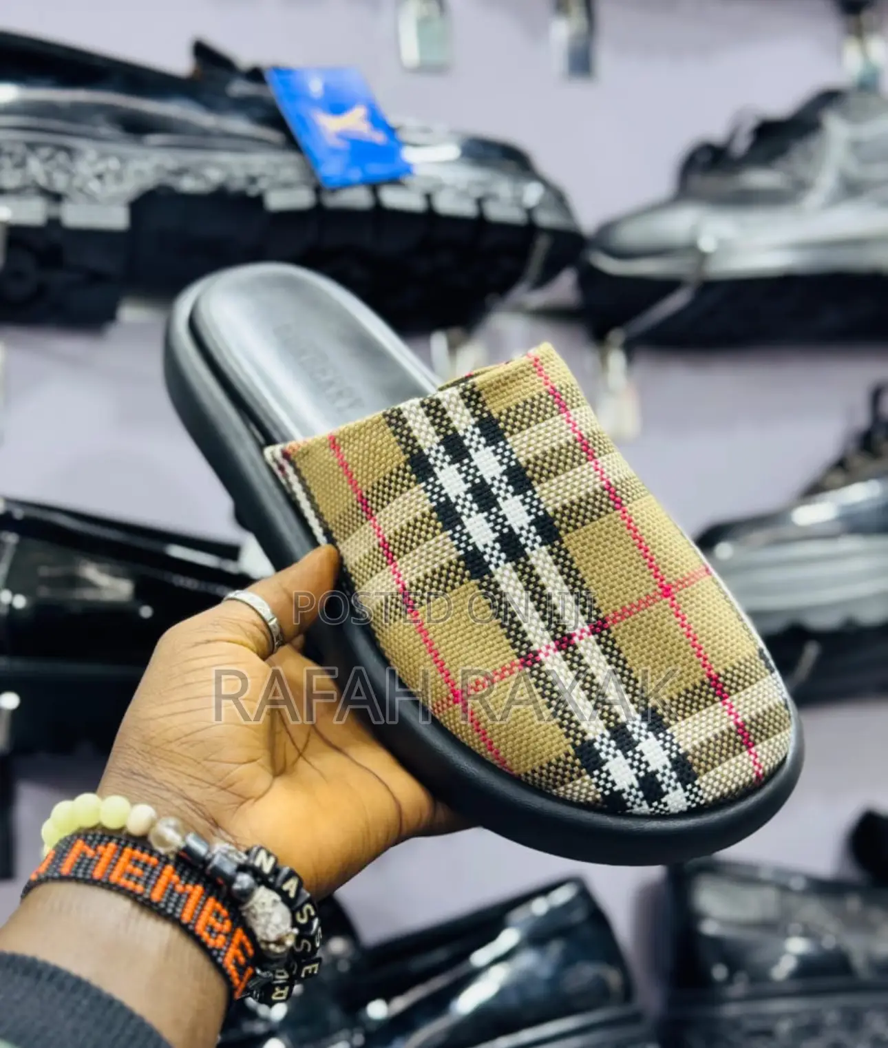Men’S Classic Multicolor Burberry Clogs Dapadans Sandals