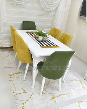 Double Color Six Seats Dinning Table