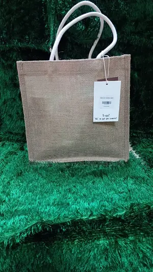 Jute Bags With White Handles