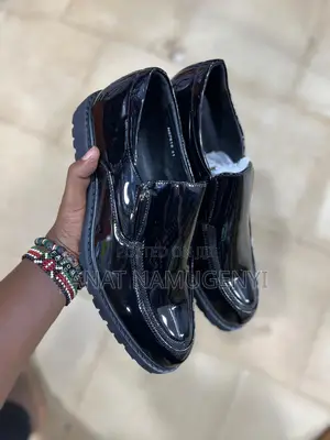 Black Shinny Gentle Shoes Available