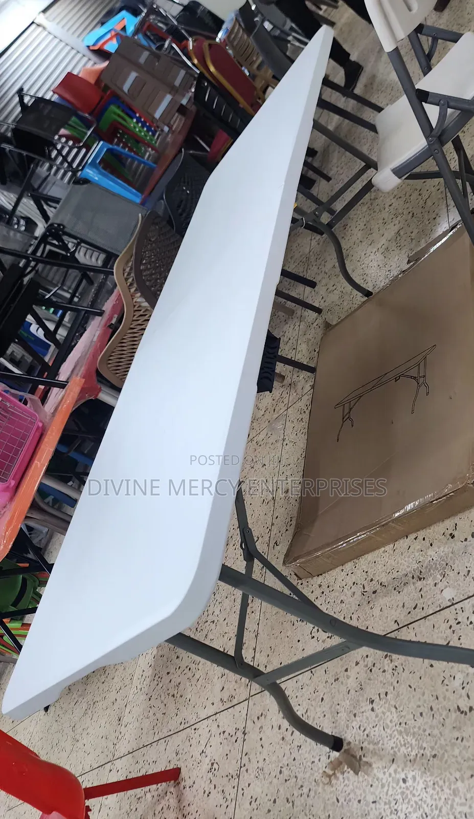Folded Rectangula Table Big Size Mental Legs