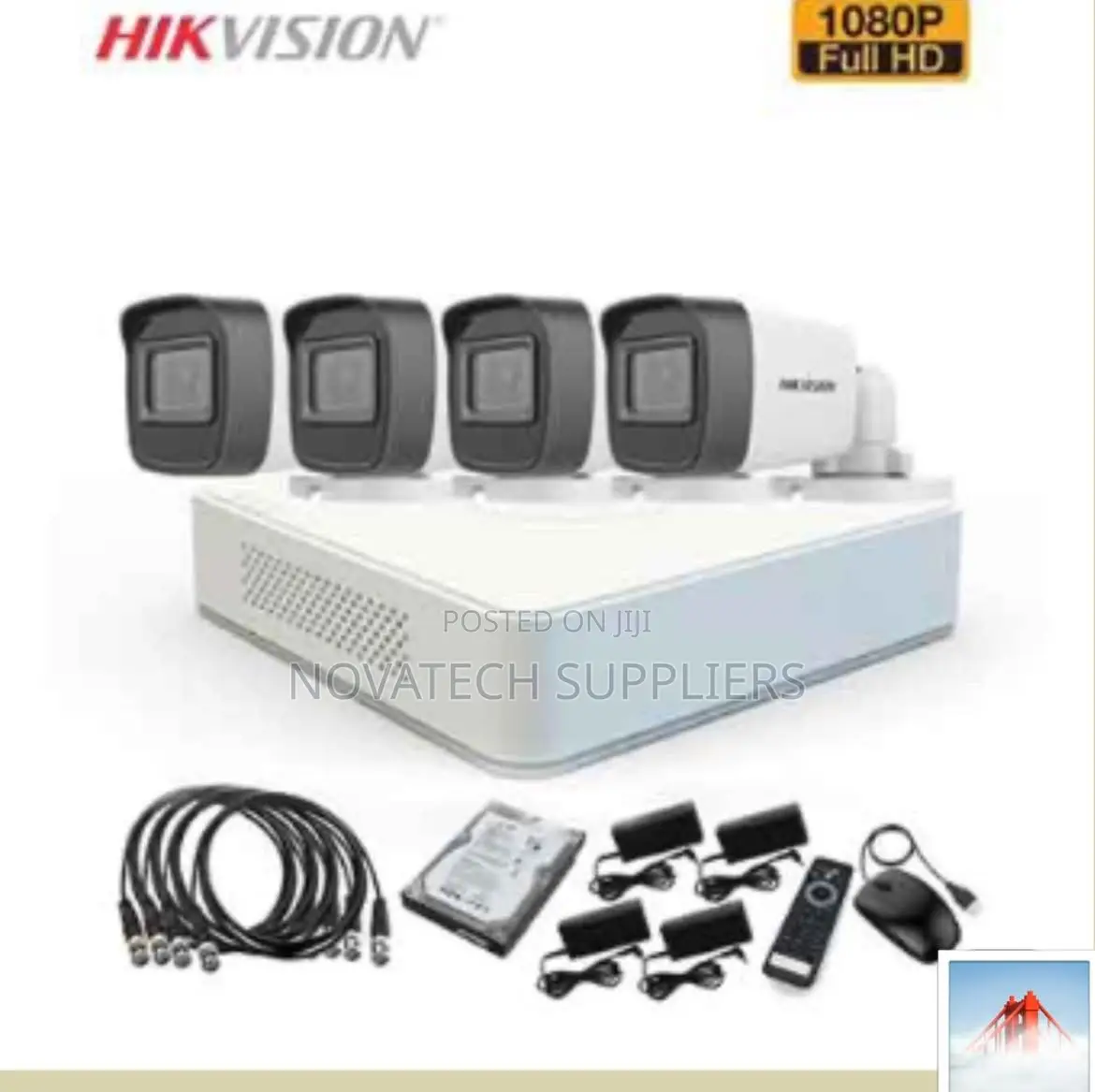 4 Channel Hik Vision CCTV Camera Zak Full Kit 1080p Vid
