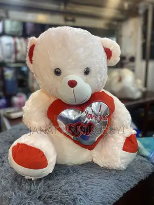 Peach Red I Love You Teddy Bear