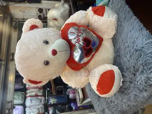 Peach Red I Love You Teddy Bear