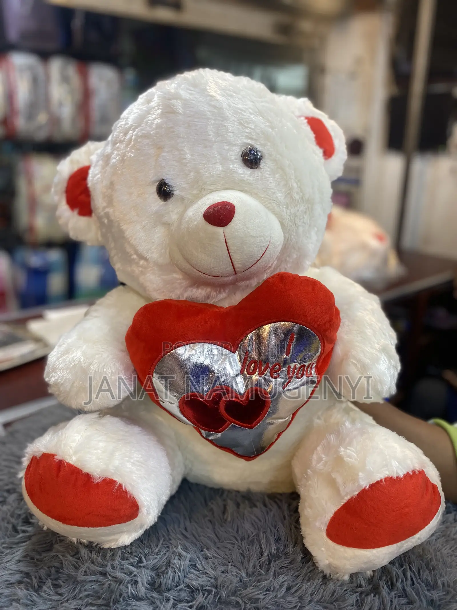 White Red I Love You Teddy Bear