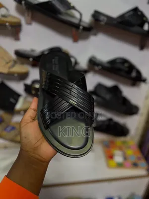 Real Black Sandals for Men