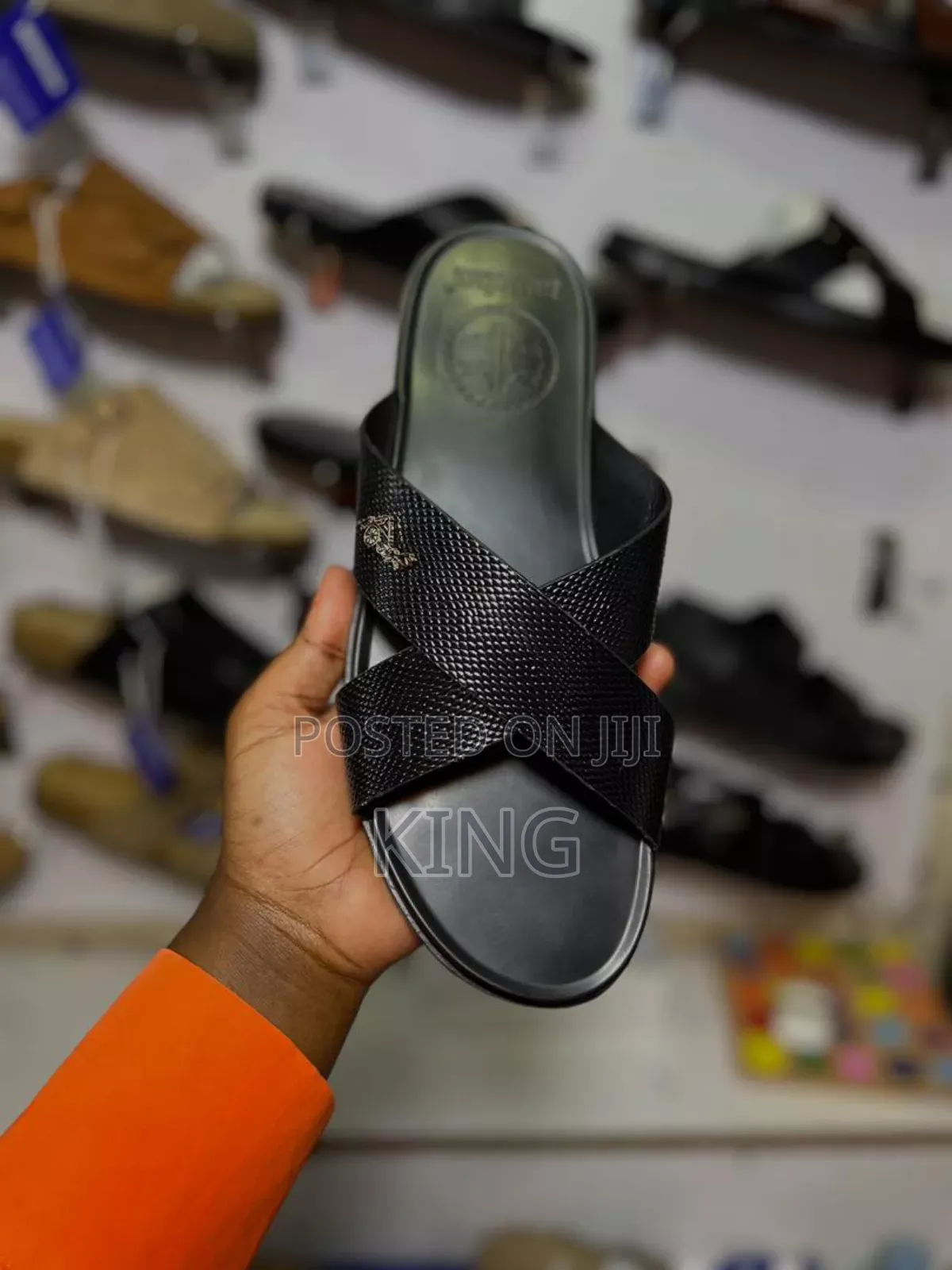 Real Black Sandals for Men