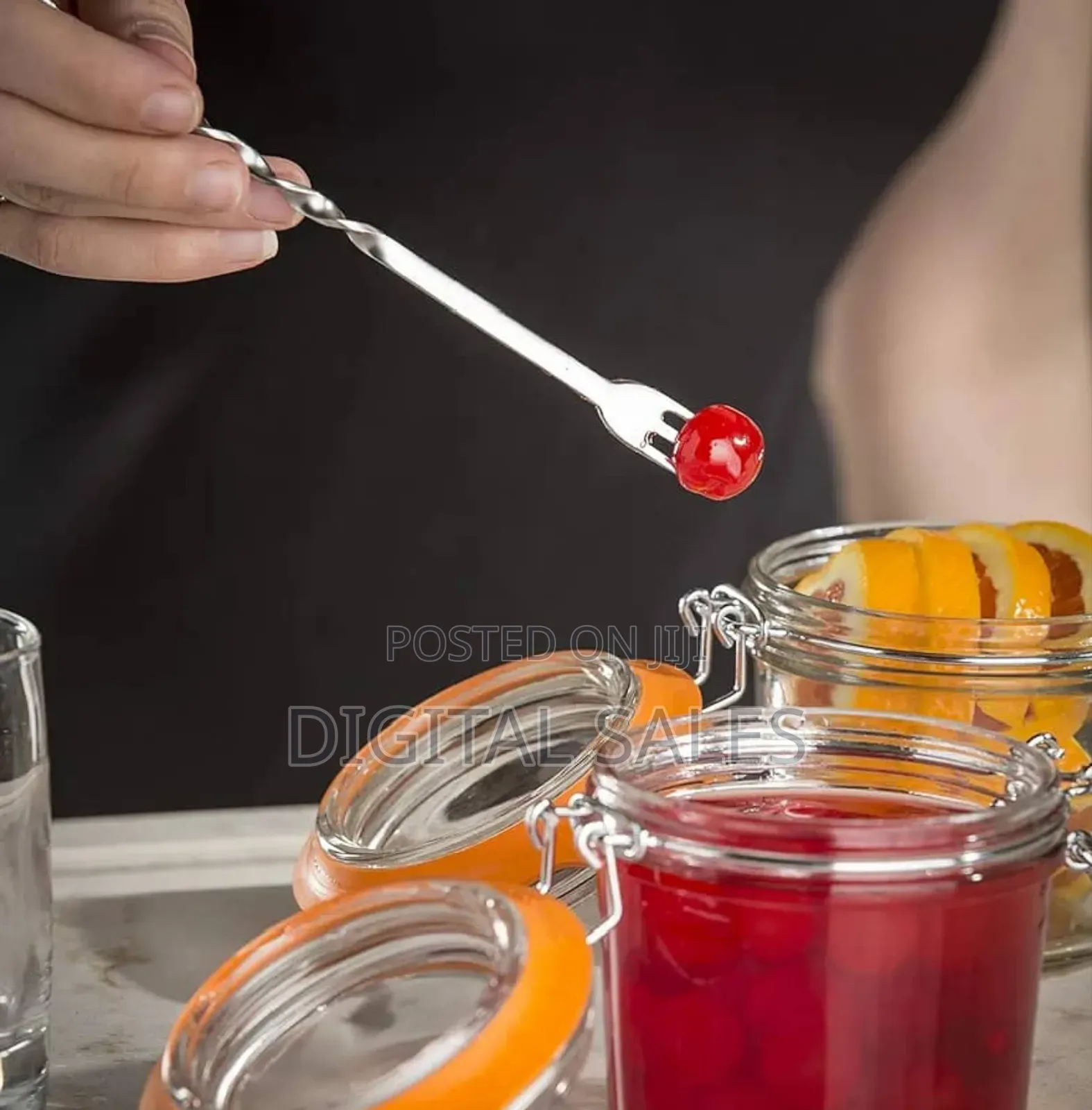 Stainless Steel Silver Bar Spoon With Fork 30cm