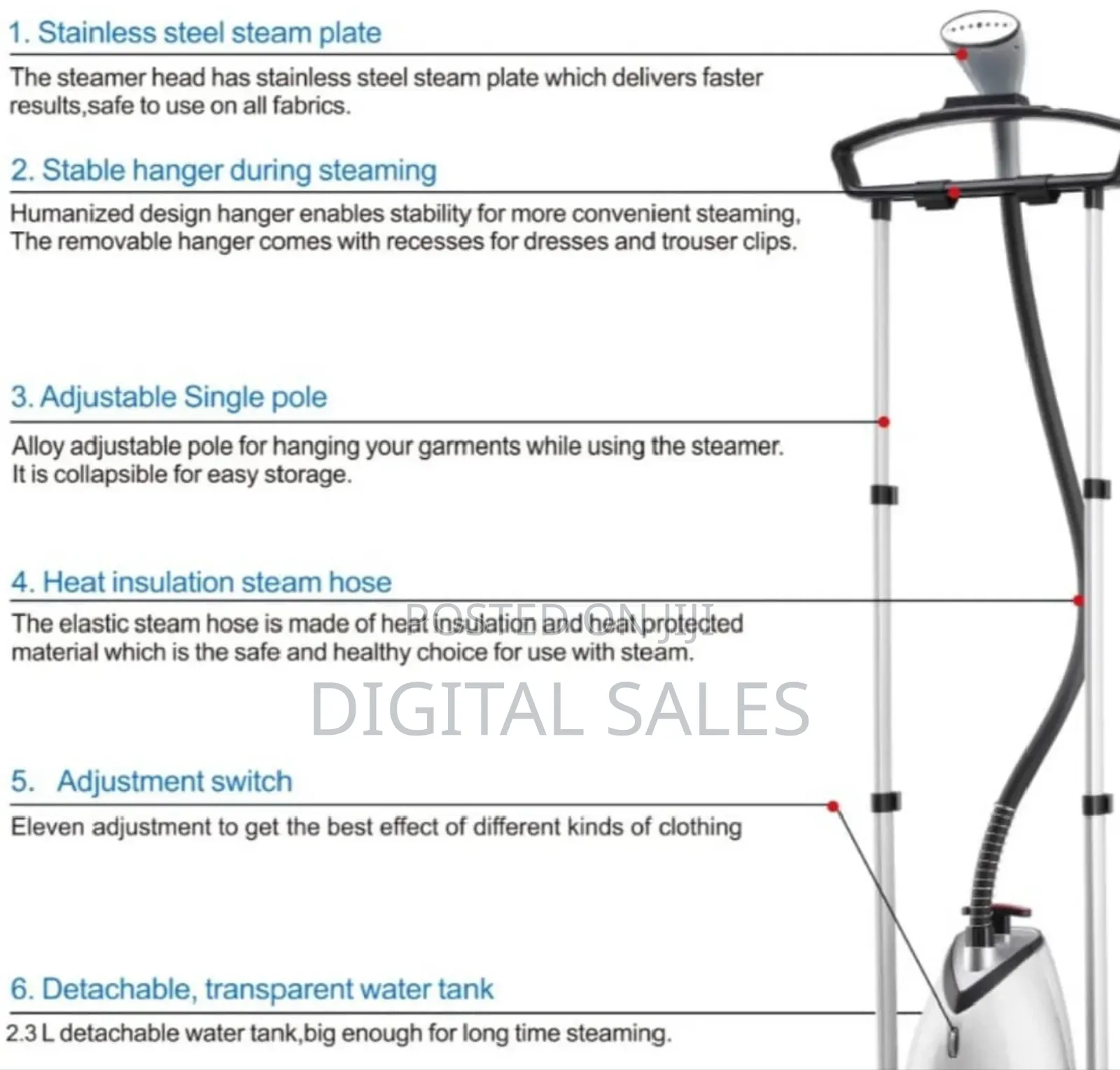 2.3 Litres Double Arm Sonifer Garment Steamer.