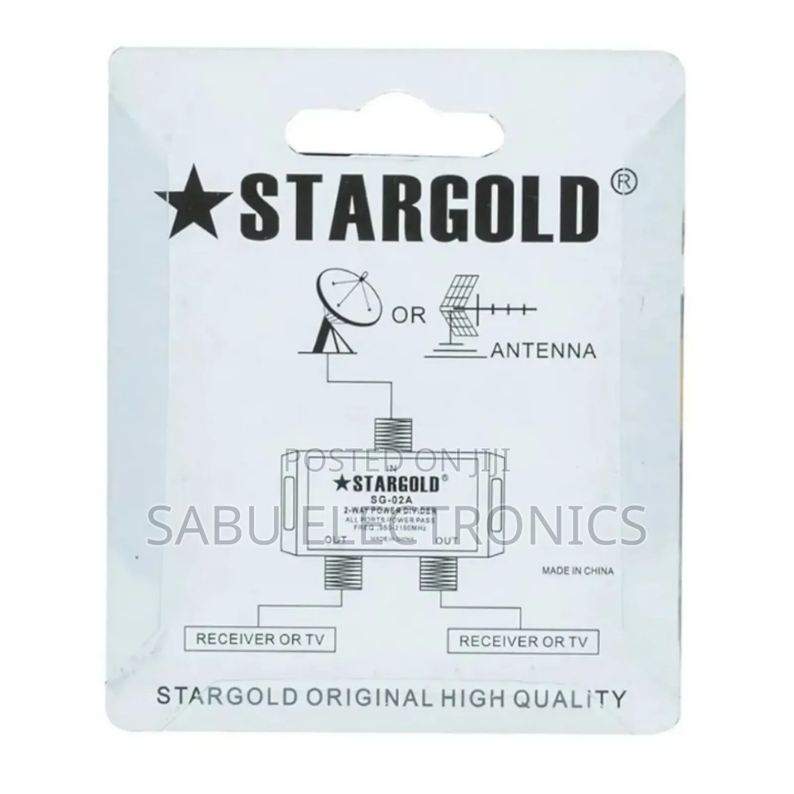 2-Way Power Divider/Splitter for Satellite Antenna Signal