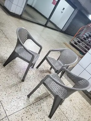 Gray Textured Armed Plastic Chairs Plastic Chairs