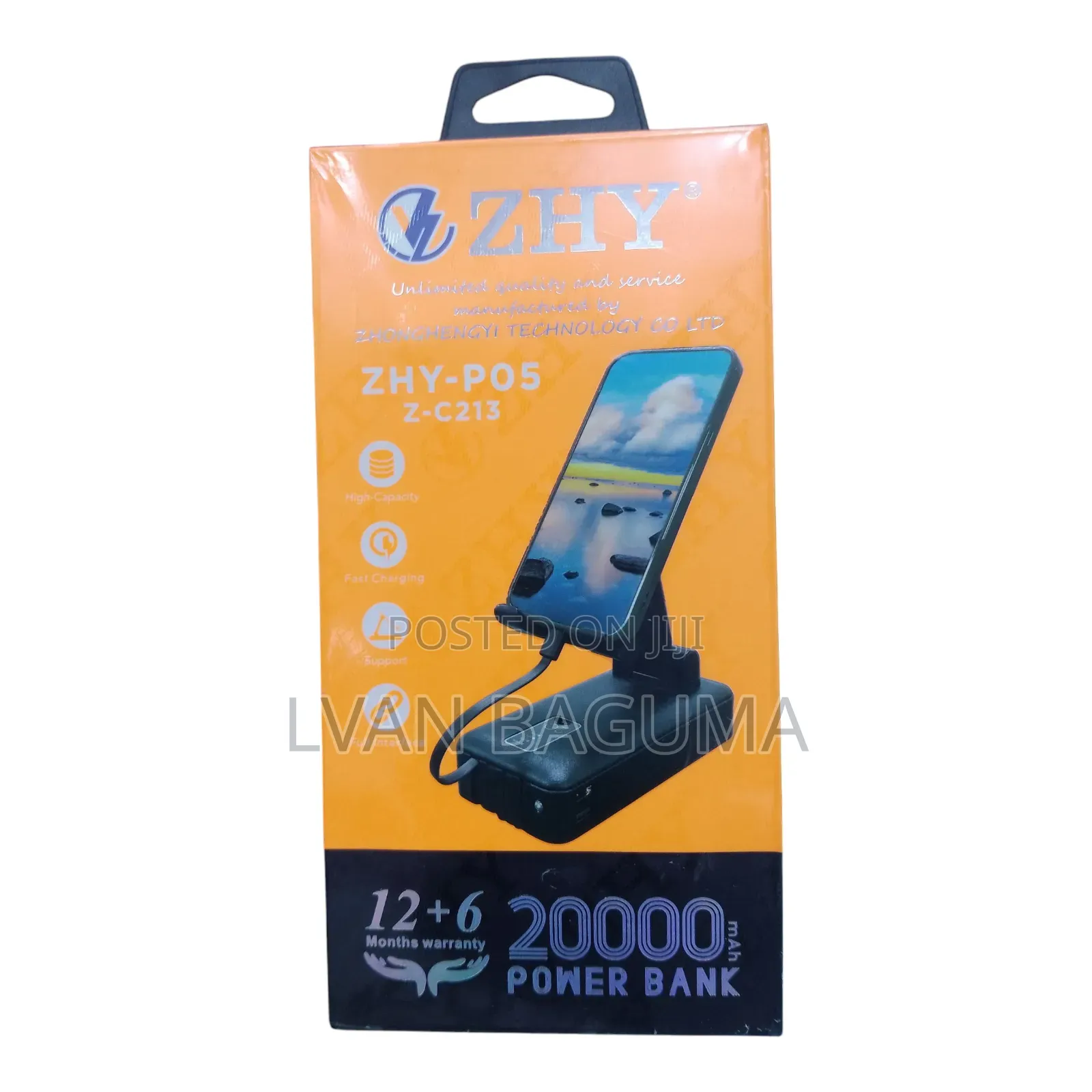 Zhy 20,000 Mah Power Bank With Mobile Phone Holder