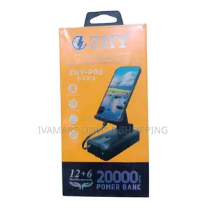 ZHY 20,000mAH Power Bank With Adjustable Mobile Phone Stand Holder