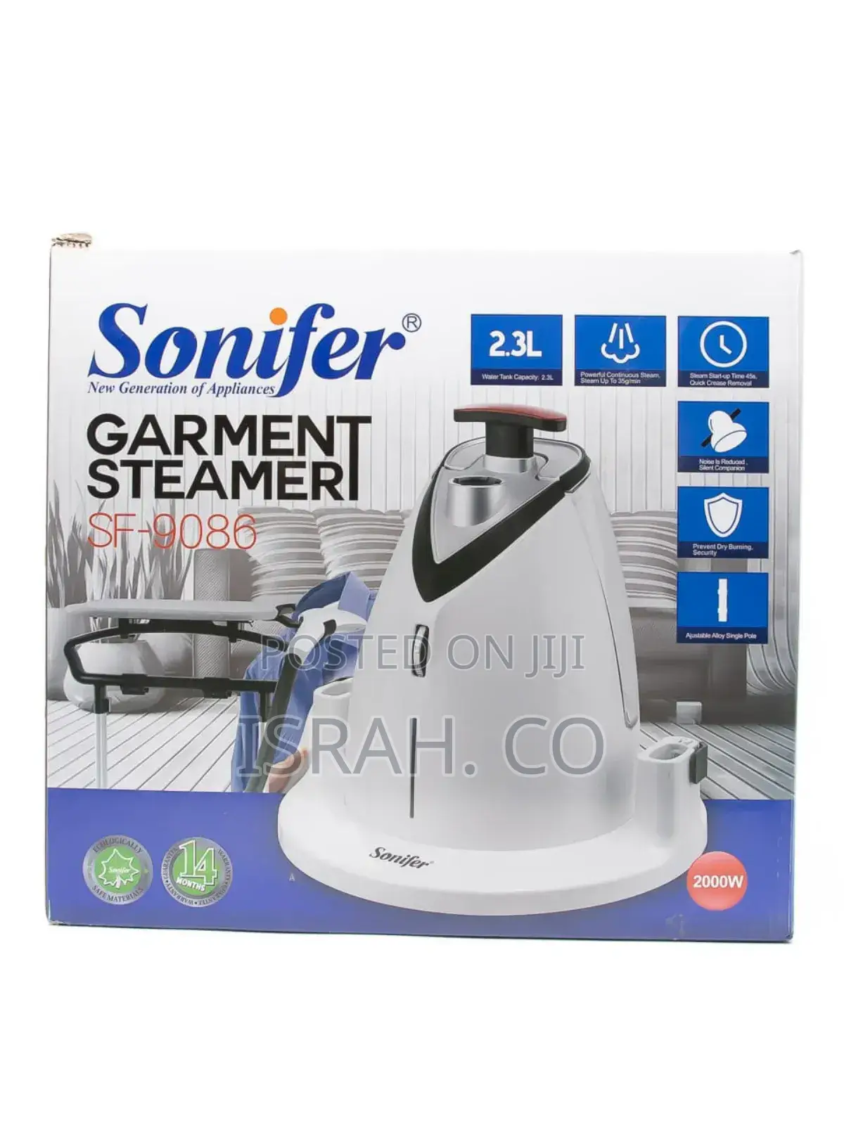 Garment Steamer With 2 Poles and Continuos Steam-