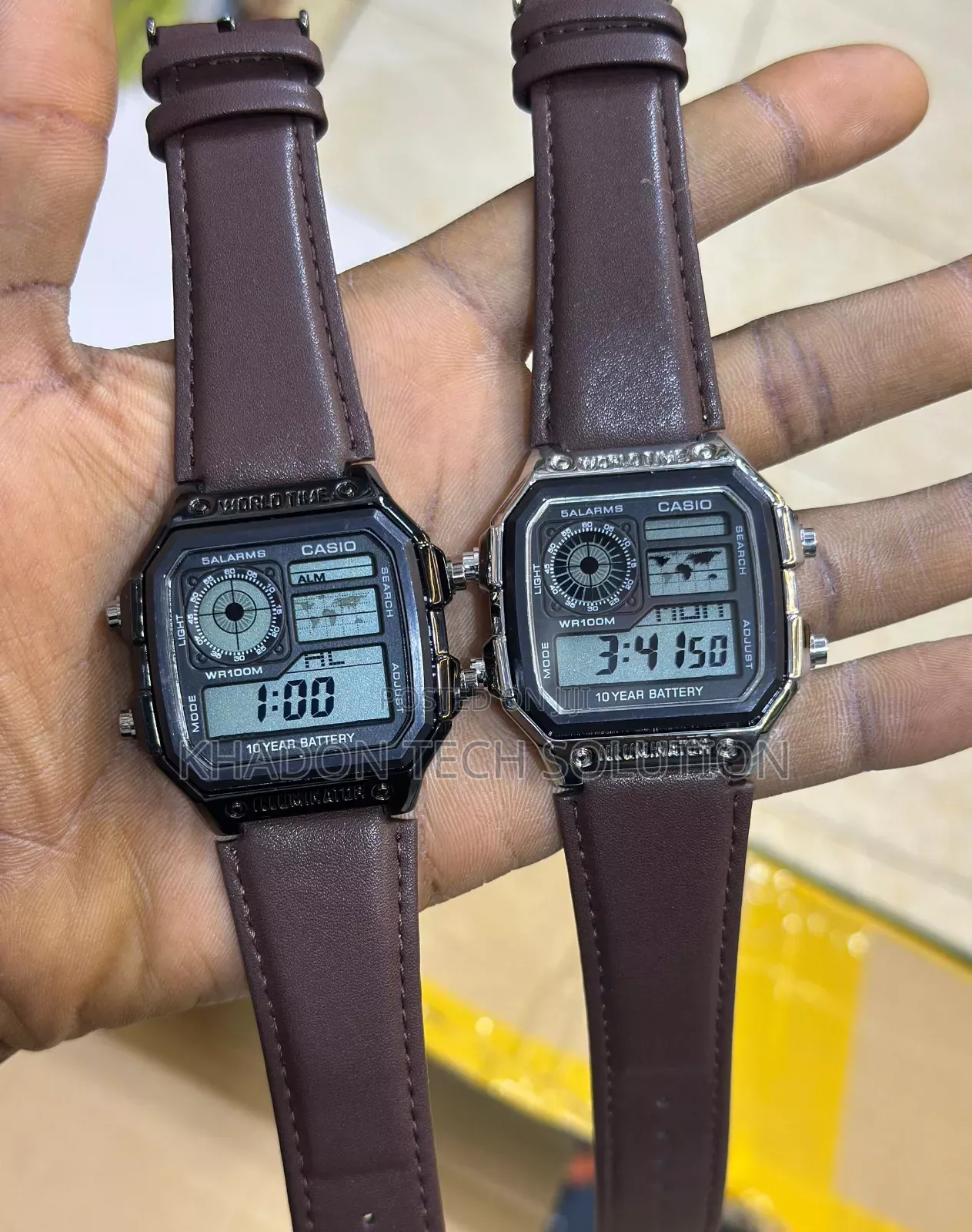 G Shock Casio Leather Watch With 10yrs Lasting Battery