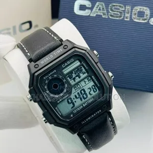 G Shock Casio Leather Watch With 10yrs Lasting Battery