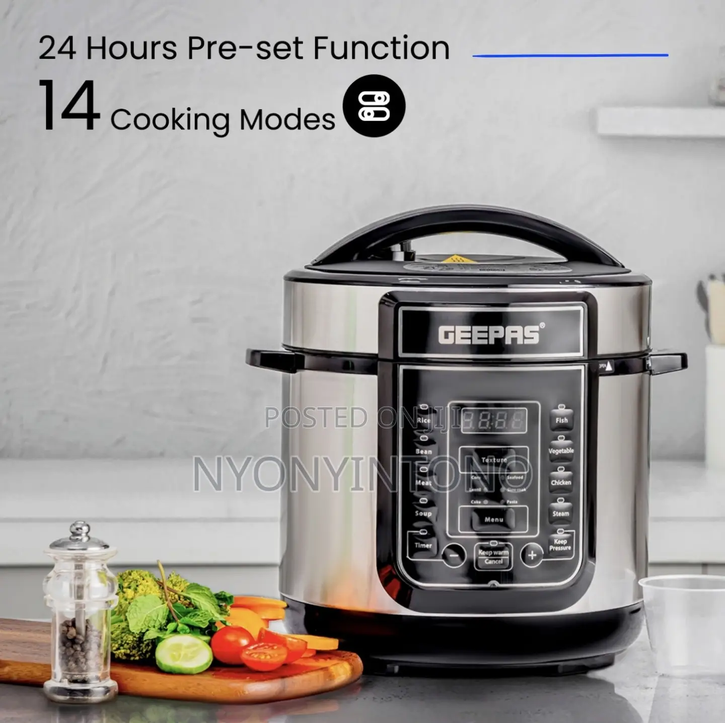 Geepas 8liters Digital Electric Pressure Cooker With Steamer