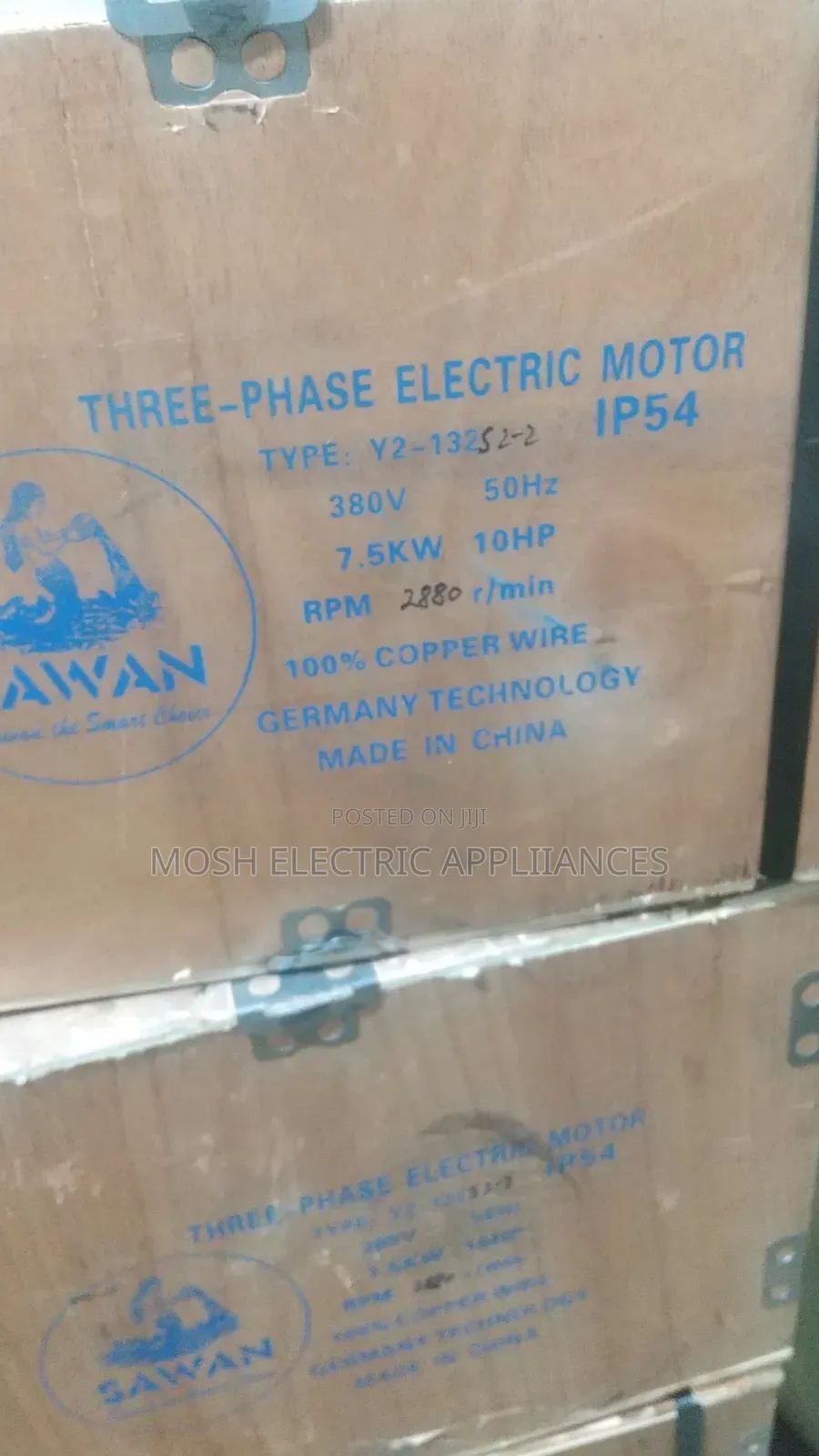 7.5hp,5.5hp,4hp,3hp,2hp,1hp Single Phase/Three Phase Motors.