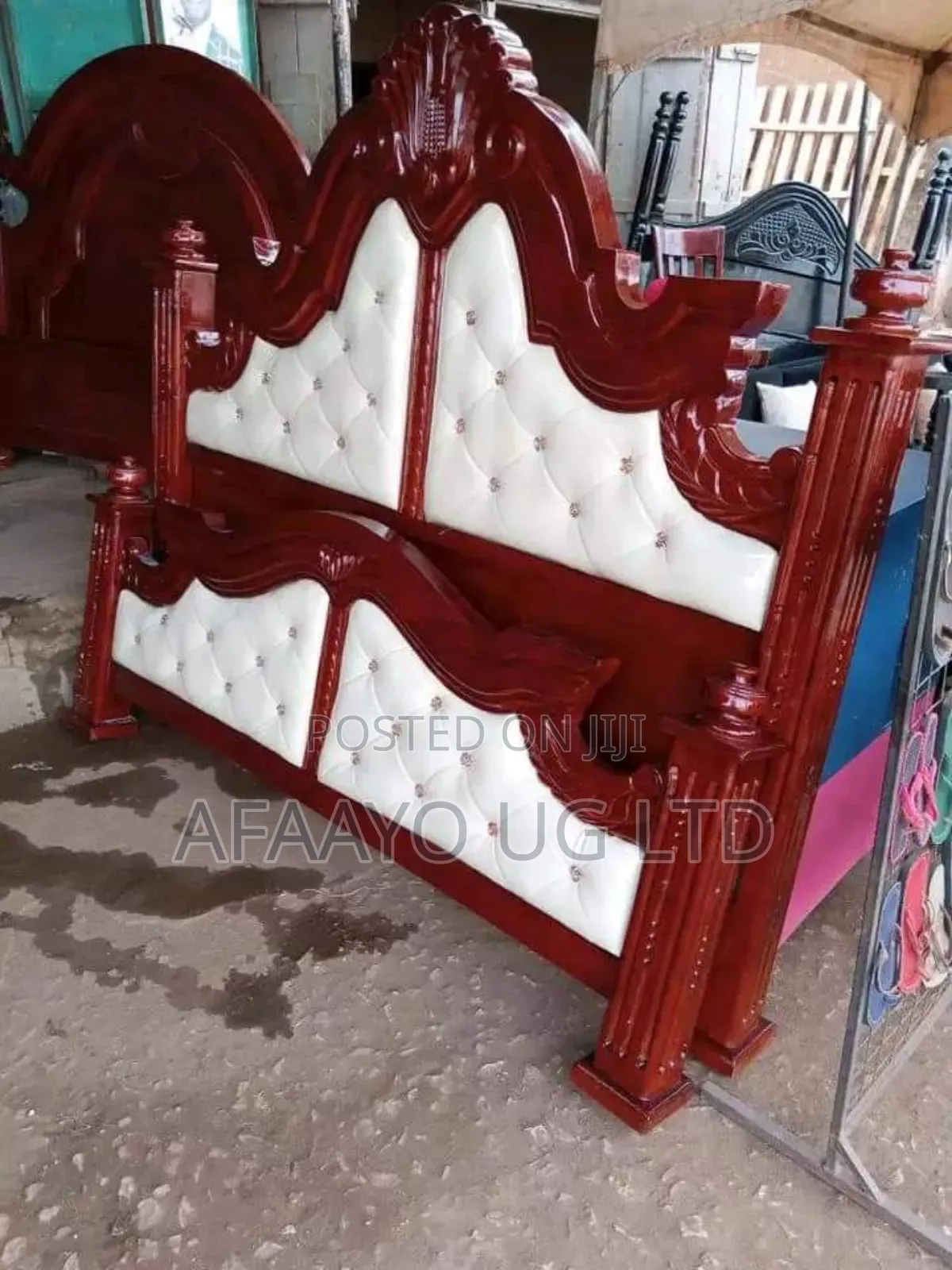 Hard Wood Cushioned Bed