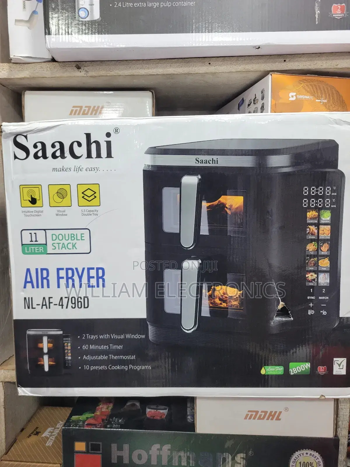 Saachi 11l Double Chamber Digital Air Fryer Nl-Af-4796d