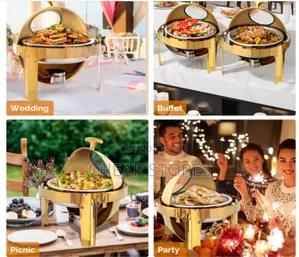 Photo - Gold Chafing Dishes-Round