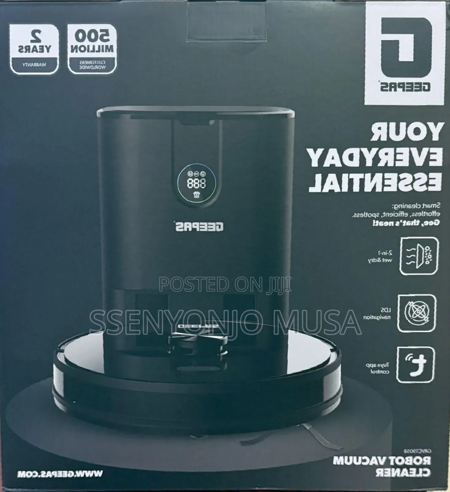 Geepas 2-in-1 Robot Vacuum Cleaner Mop - Grvc19058