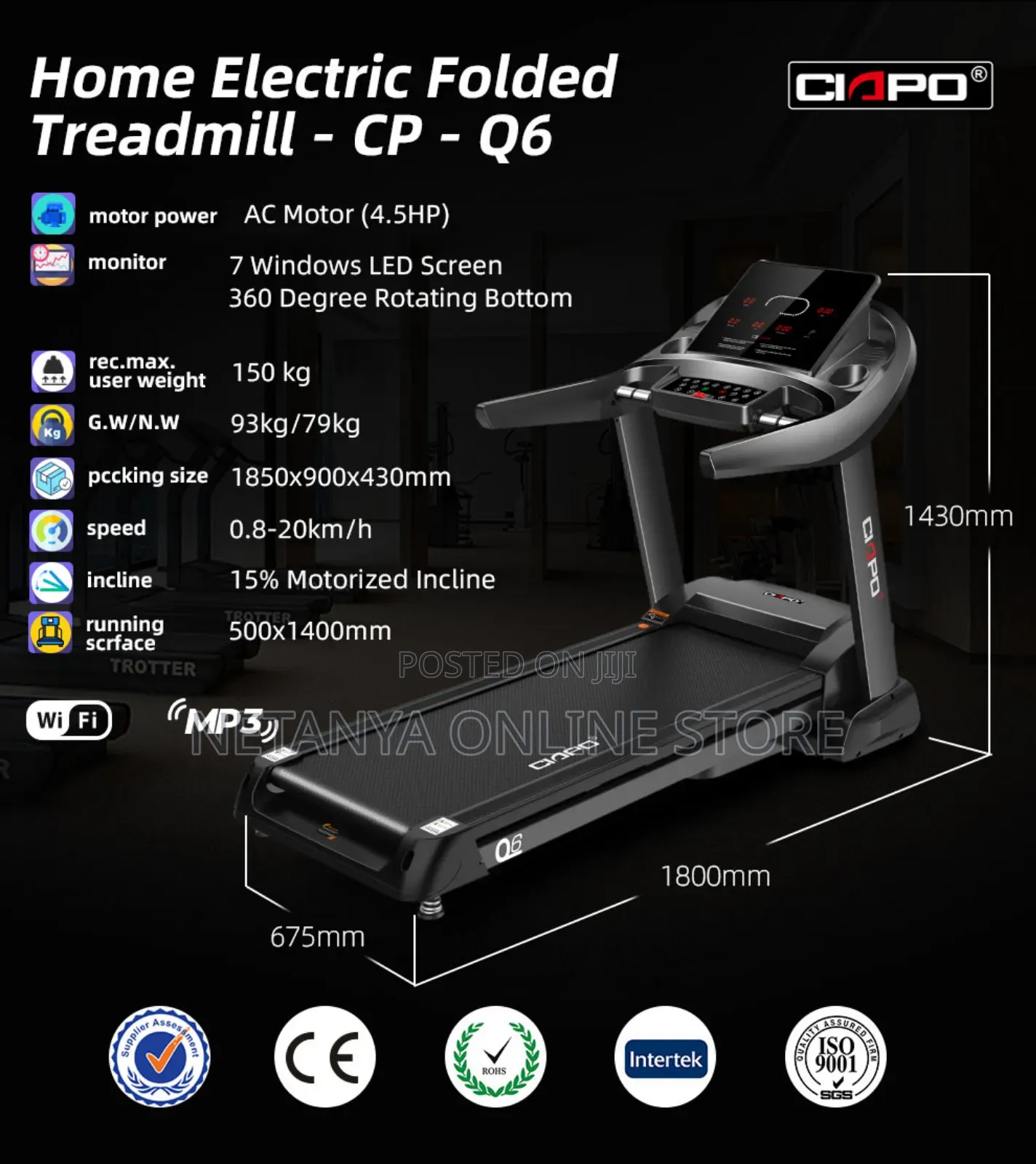 Ciapo Cp-Q6 Heavy Duty Treadmill