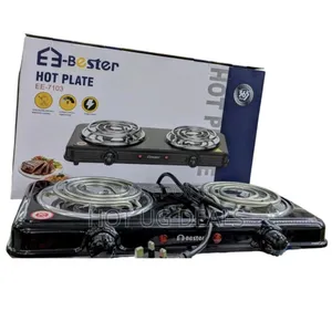 Photo - E-bester Double Coil Electric Hotplate - Black, Silver