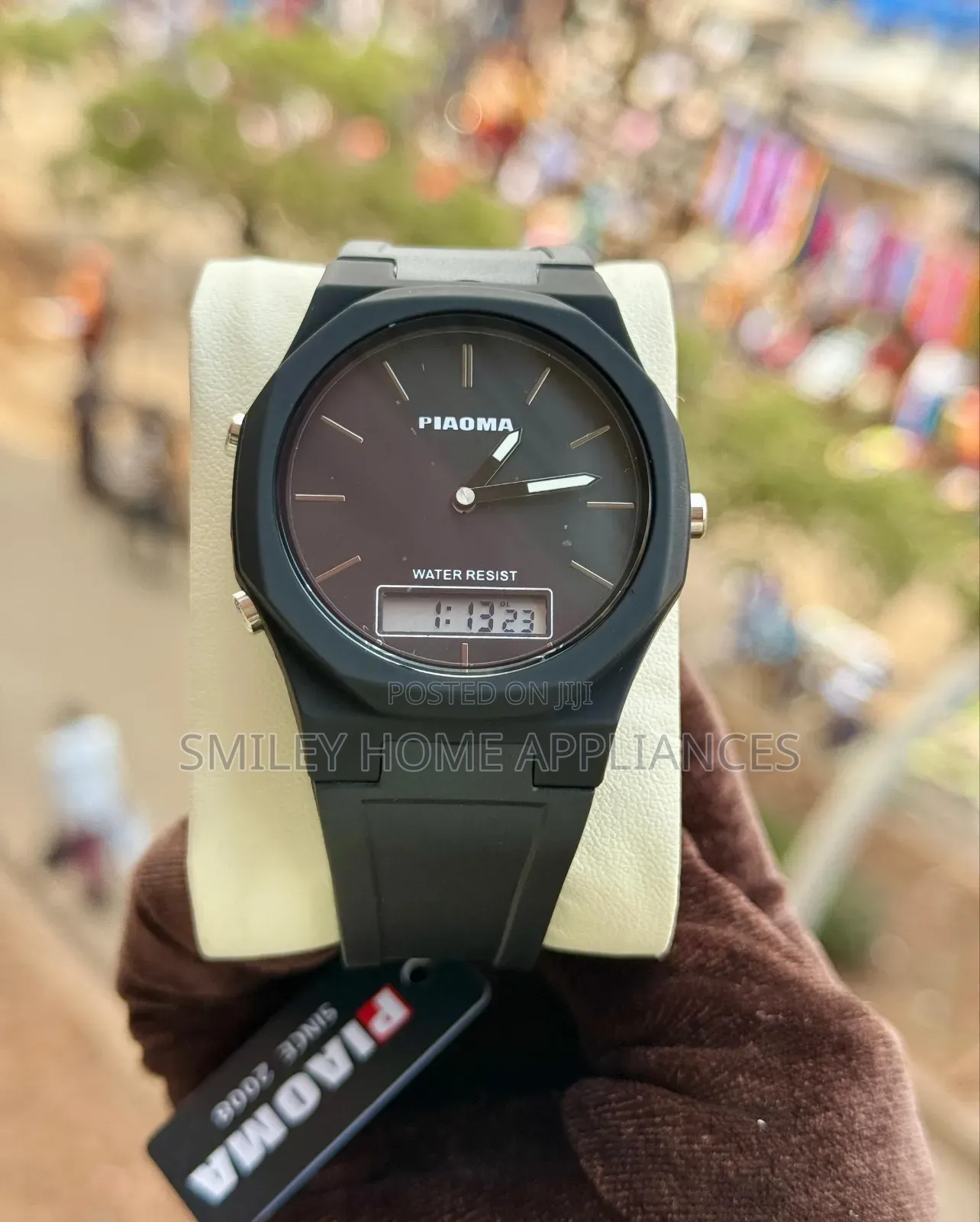 Army Green Strapped Piamo Unisex Classy Analog Time Piece