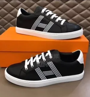Black Hermes Advantage Sneakers.
