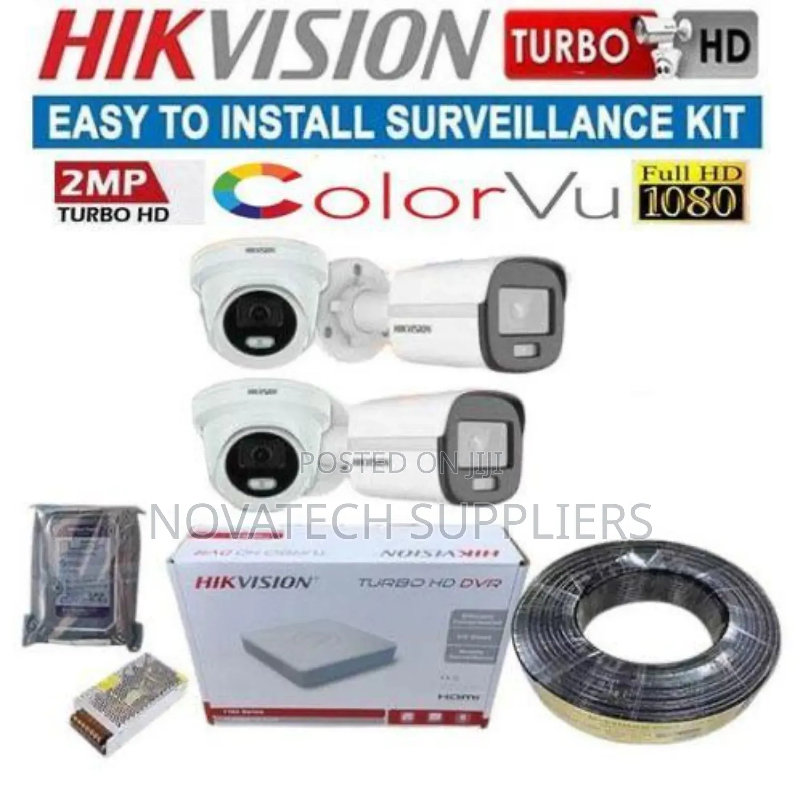 4 Channel Hik Vision CCTV Camera Kit /Access Through Phone