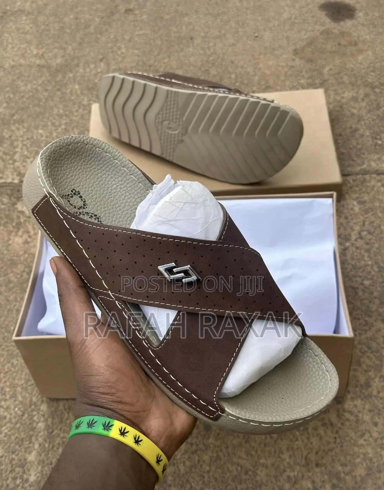 Men’S Classic Coffee Brown Polox Cross Sandals