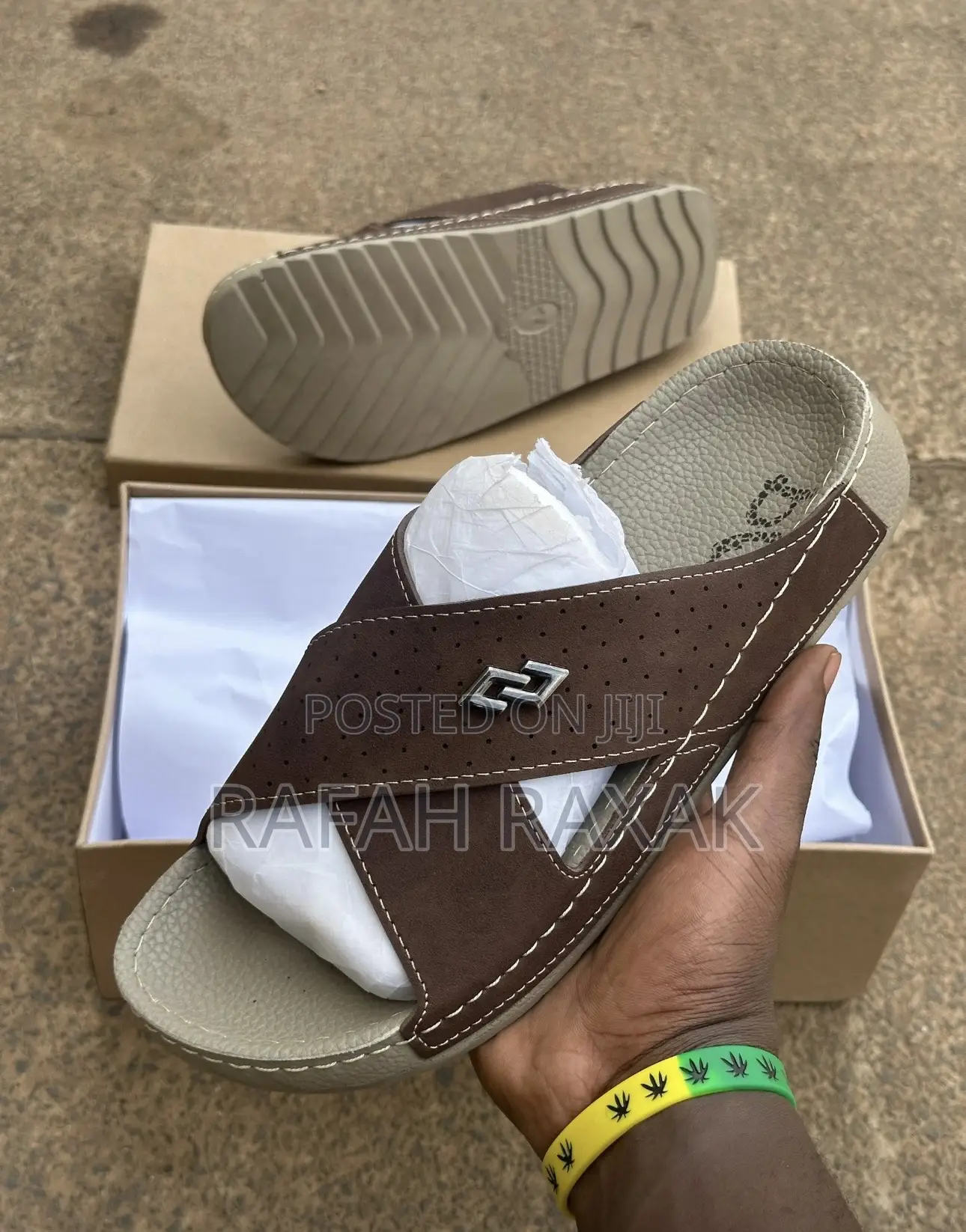 Men’S Classic Coffee Brown Polox Cross Sandals