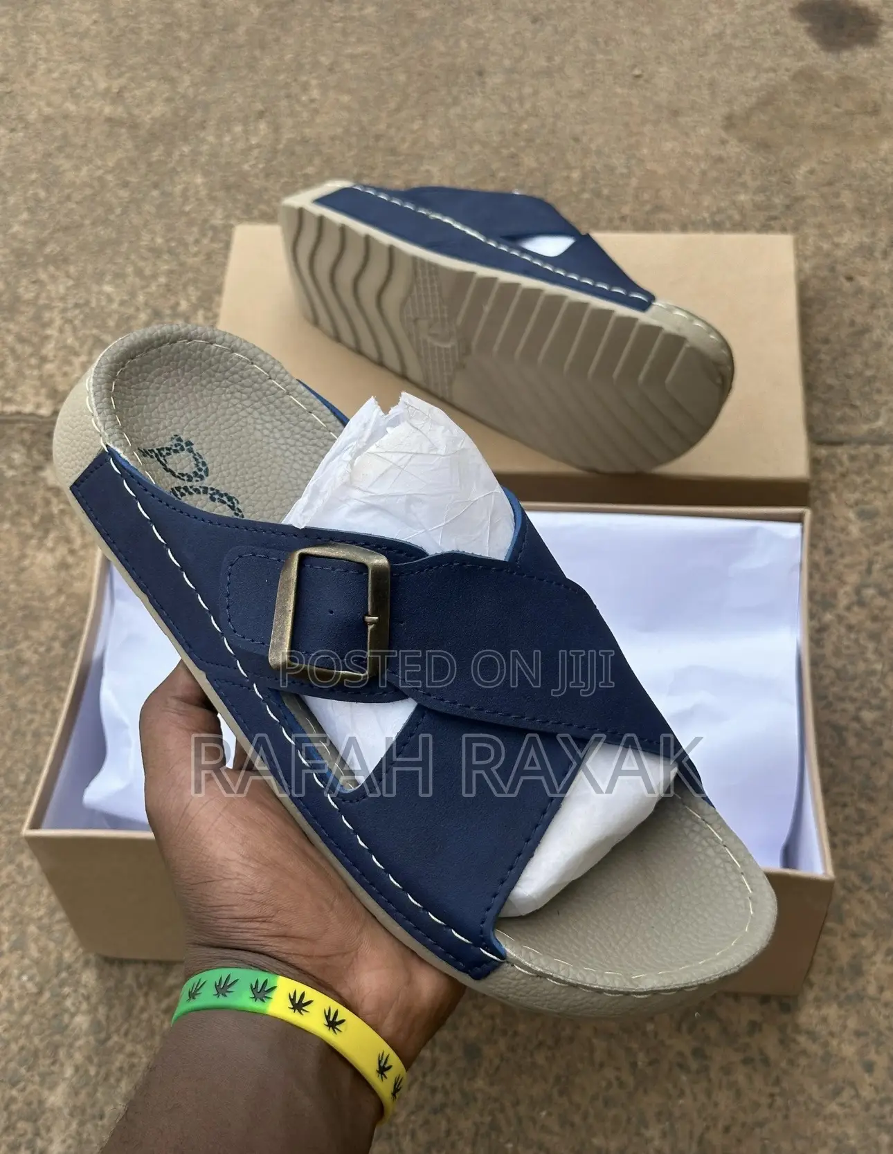 Men’S Classic Comfortable Blue Polox Cross Sandals