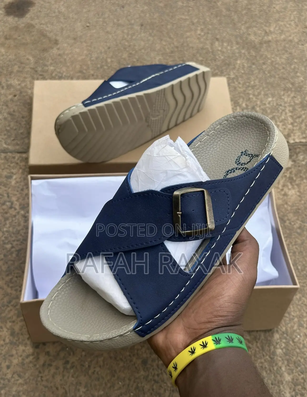 Men’S Classic Comfortable Blue Polox Cross Sandals