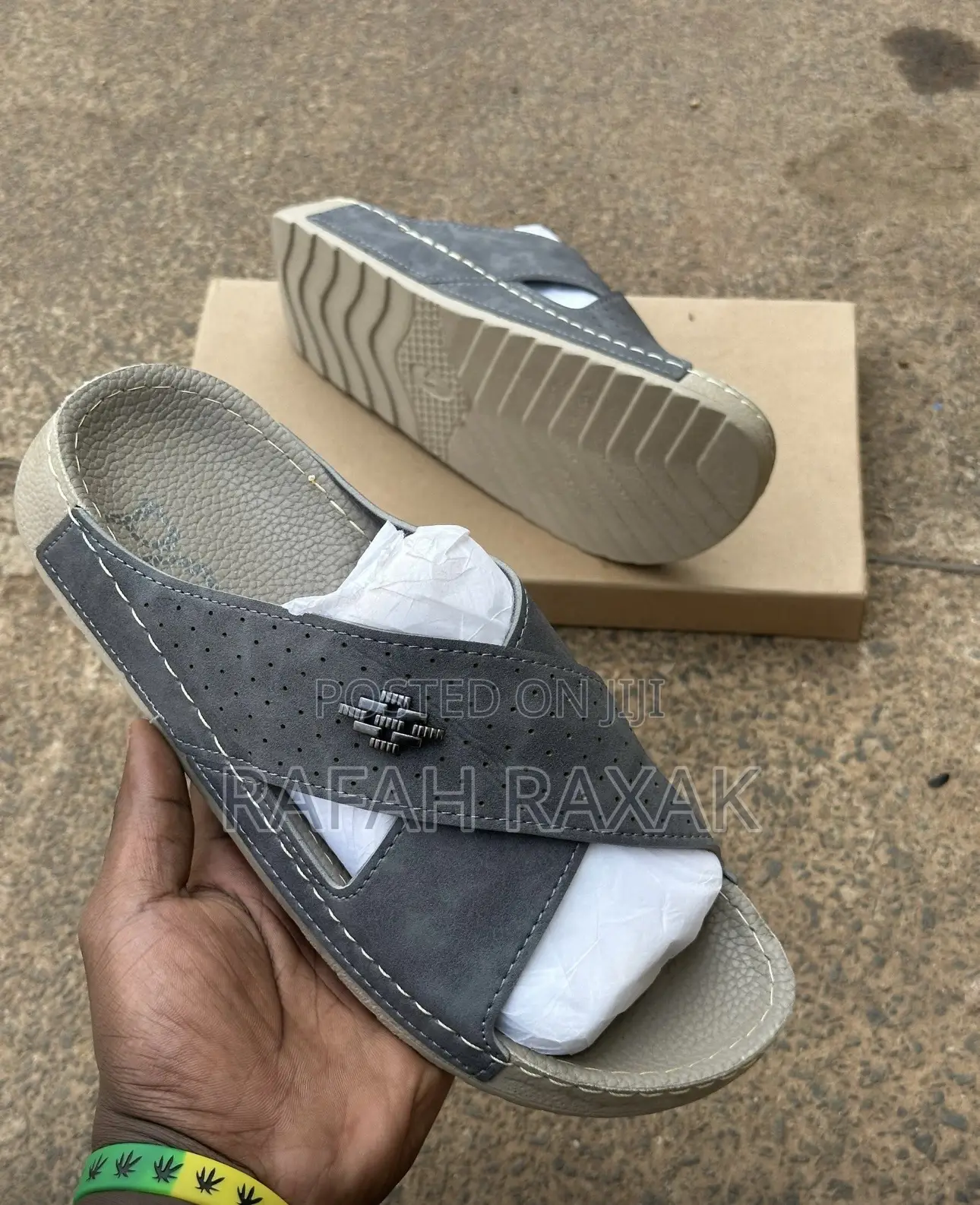 Men’S Classic Grey Polox Cross Sandals