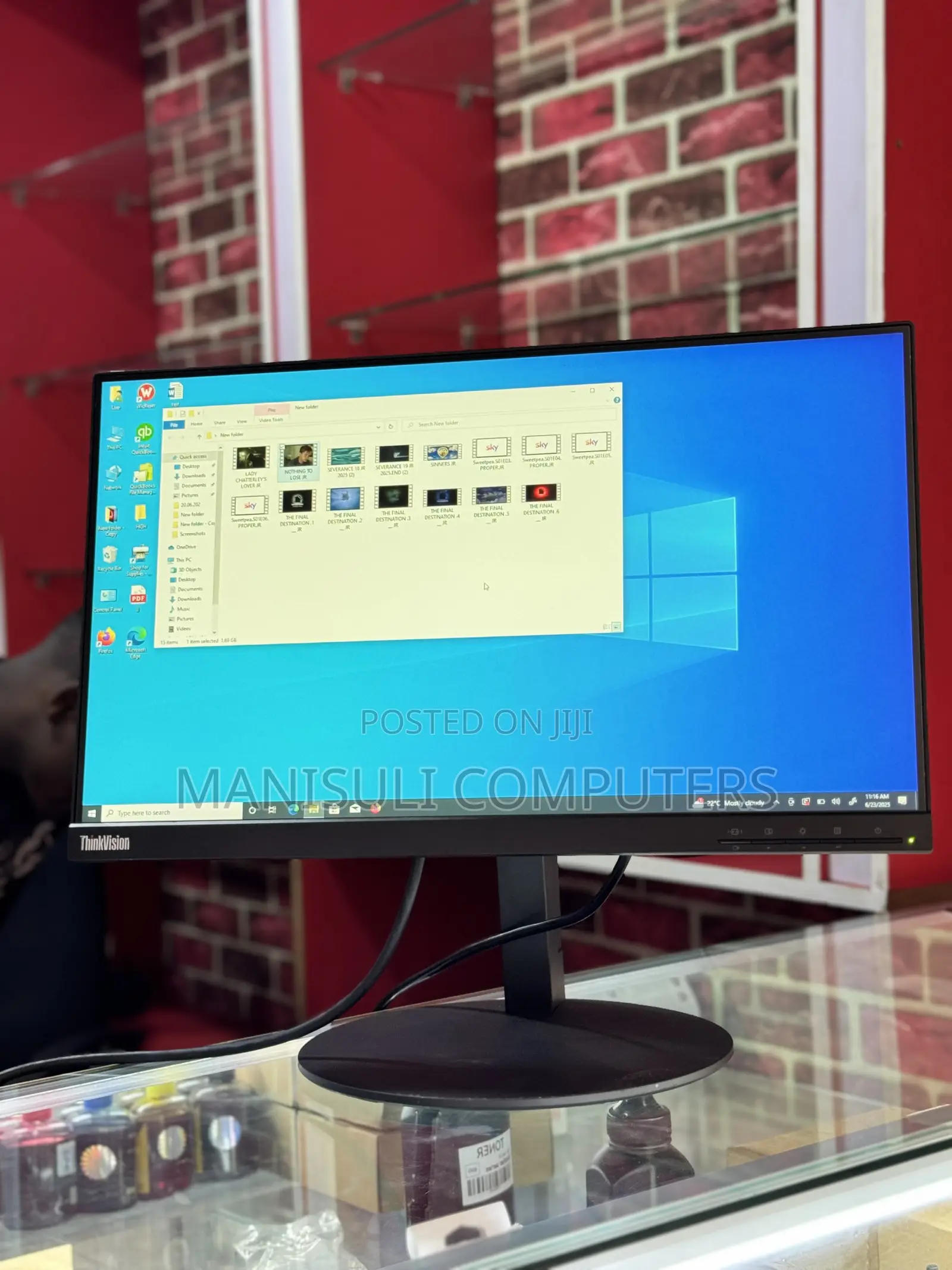 Gaming Monitor Ips Lenovo 22 Inch Screen Hdmi Dp Free Vga